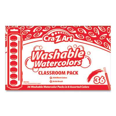 Cra-Z-Art Washable Watercolors, 16 Assorted Colors, Palette Tray (1065236)
