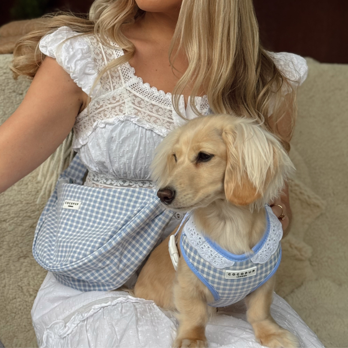 Crossbody Crescent Dog Walking Bag - English Blue
