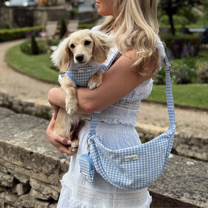 Crossbody Crescent Dog Walking Bag - English Blue