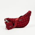 Merlot red crossbody dog walking bag bundle from Cocopup London with a matching treat pouch on a white background.