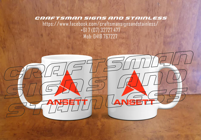 Custom white ceramic Coffee Mug Retro ANSETT
