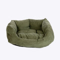 Danish Design Elden Fern green cord deluxe slumber dog bed, angled front view