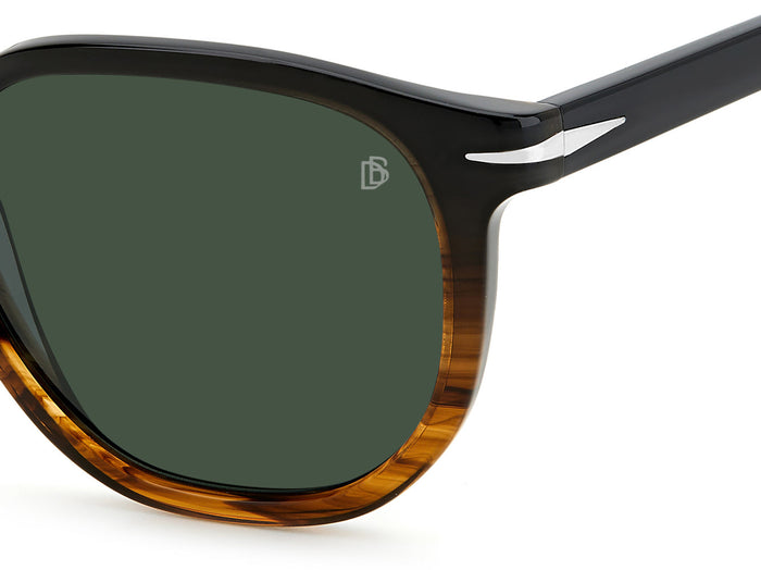 David Beckham DB1099/S Brown Striped Havana/Green #colour_brown-striped-havana-green