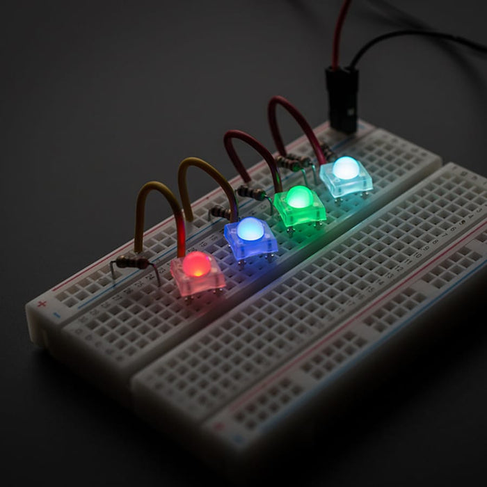 Diffused 'Piranha' Super-flux  RGB (tri-colour) LED (10 pack) by Adafruit - The Pi Hut