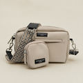 Heritage Check dog walking bag with matching treat pouch from Cocopup London on a neutral background.