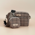 Pup Plaid dog walking bag bundle and matching treat pouch by Cocopup London, displayed on a plain background.