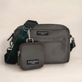 Forest green velvet Cocopup London dog walking bundle with treat pouch and matching adjustable strap.