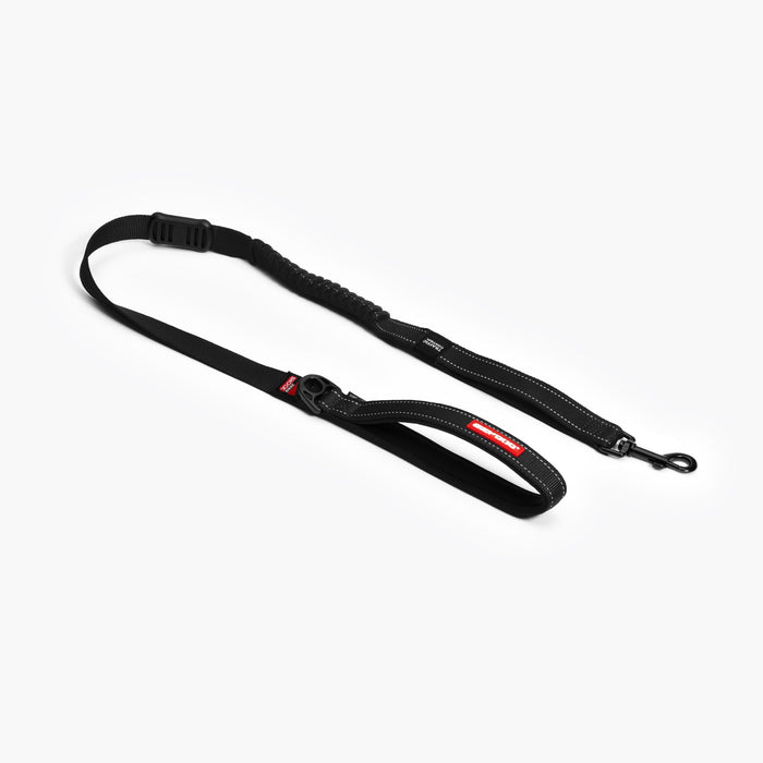 EzyDog Zero Shock Lead 120 cm in black, full length on white background