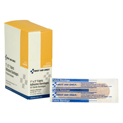 First Aid Only Fabric Bandages, 1" x 3", 100/Box (G122)