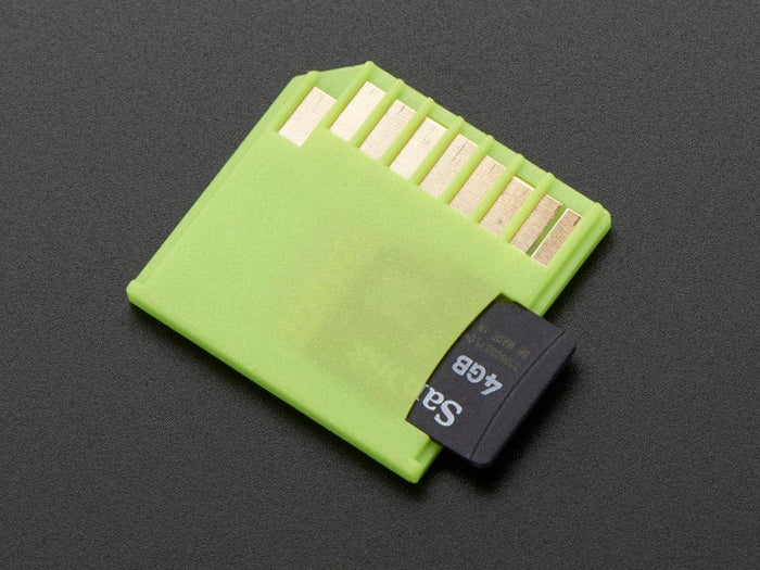 Green Shortening microSD adapter for Raspberry Pi & Macbooks [Discontinued] by The Pi Hut - The Pi Hut