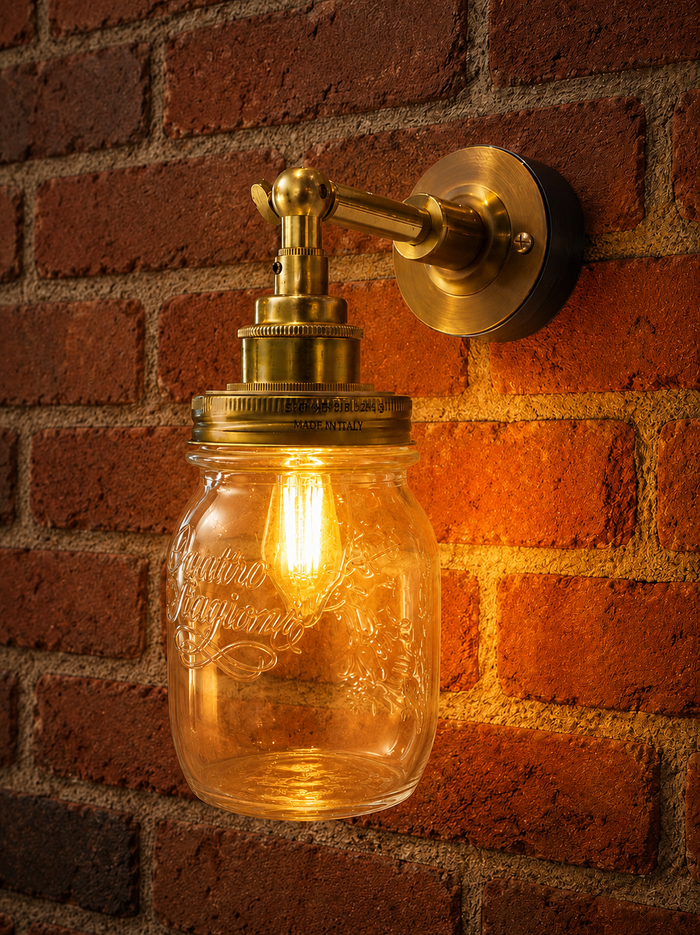 Handmade Jam Jar Wall Light