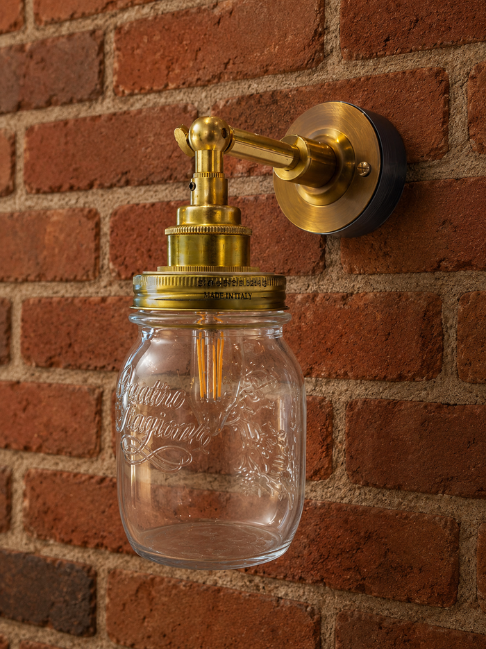 Handmade Jam Jar Wall Light