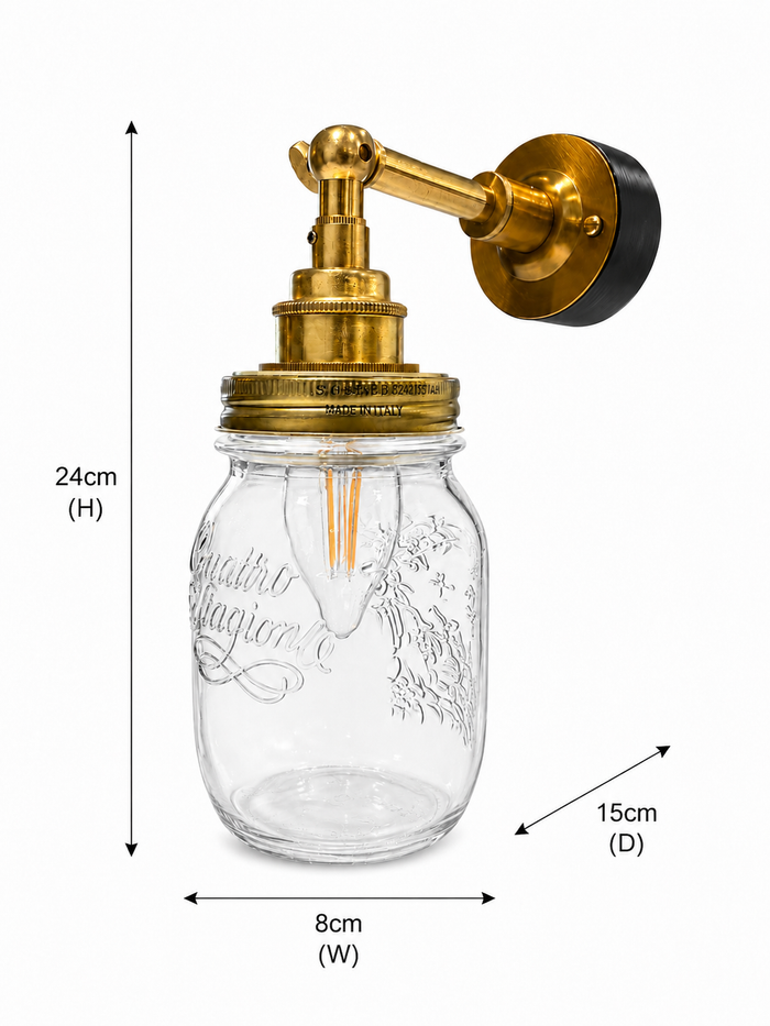 Handmade Jam Jar Wall Light