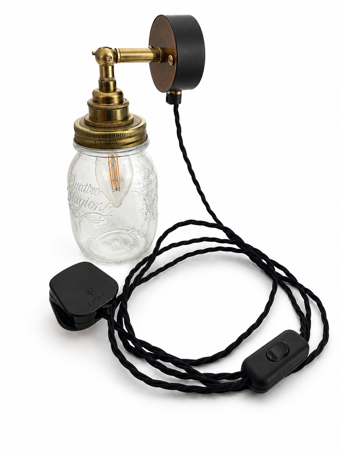 Handmade Plug In Jam Jar Wall Lights