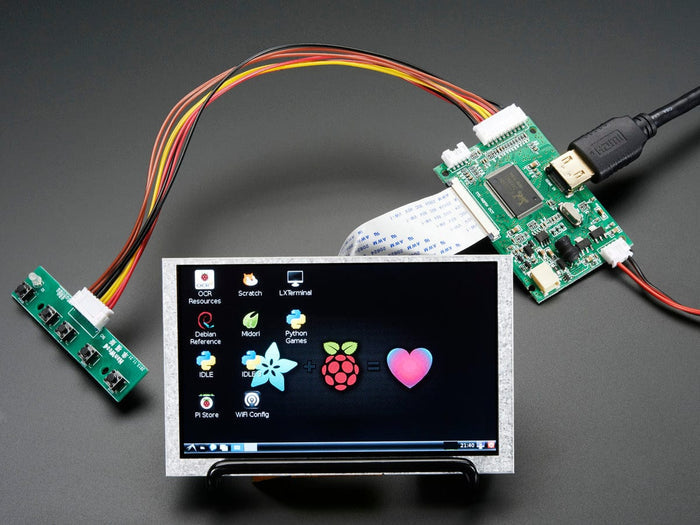 HDMI 4 Pi: 5" Display (no Touch) w/Mini Driver - 800x480 HDMI [Discontinued] by The Pi Hut - The Pi Hut