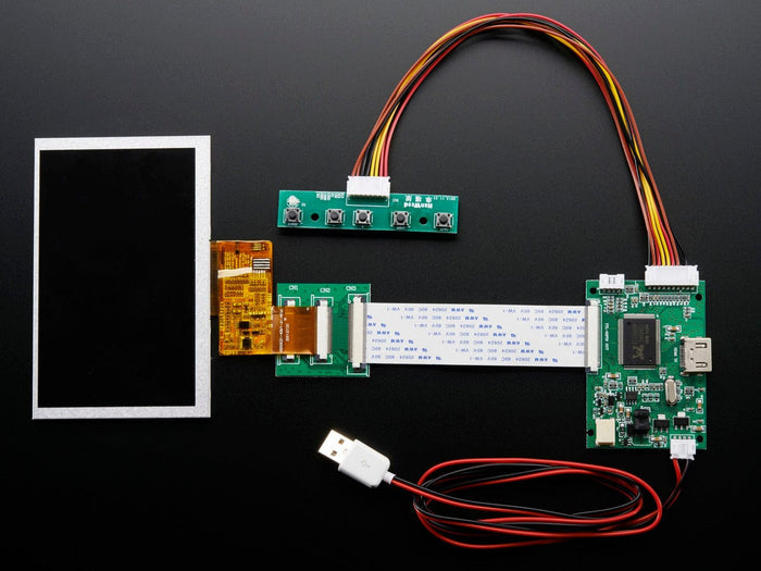 HDMI 4 Pi: 5" Display (no Touch) w/Mini Driver - 800x480 HDMI [Discontinued] by The Pi Hut - The Pi Hut