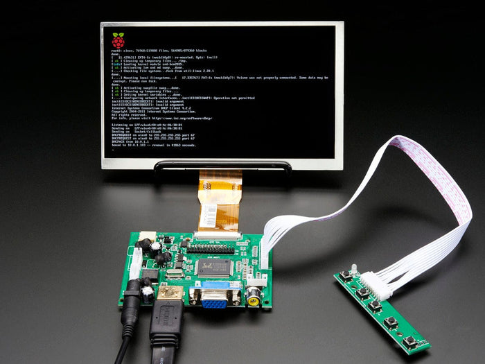 HDMI 4 Pi: 7" Display no Touchscreen 1024x600- HDMI/VGA/NTSC/PAL [Discontinued] by The Pi Hut - The Pi Hut