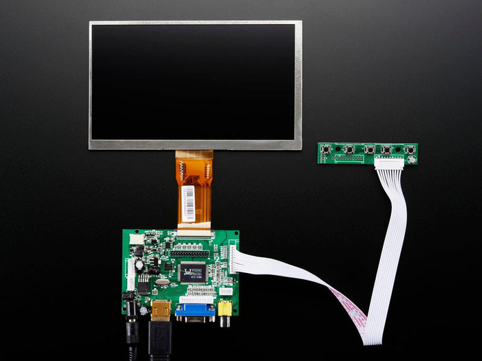 HDMI 4 Pi: 7" Display no Touchscreen 1024x600- HDMI/VGA/NTSC/PAL [Discontinued] by The Pi Hut - The Pi Hut