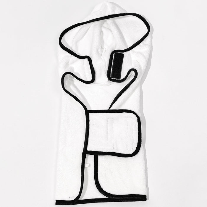 Hooded Coral Fleece Pet Drying Robe for Dogs and Cats