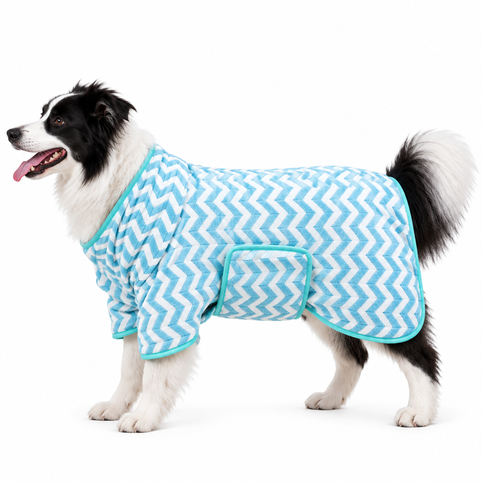 Hooded Coral Fleece Pet Drying Wrap for Dogs and Cats