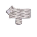Grey zigzag pet drying wrap with bound edges, laid flat