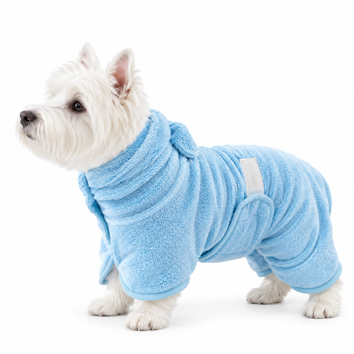 Hooded Pet Drying Robe with Rabbit Ears, Dog & Cat Bathrobe