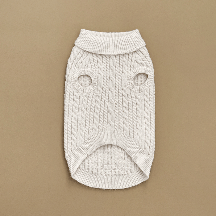 Jumper - Cable Knit White Mocha