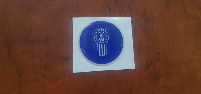 KENWORTH 'Smartwheel' steering wheel epoxy domed horn button 'skin' Crooked Blue/white