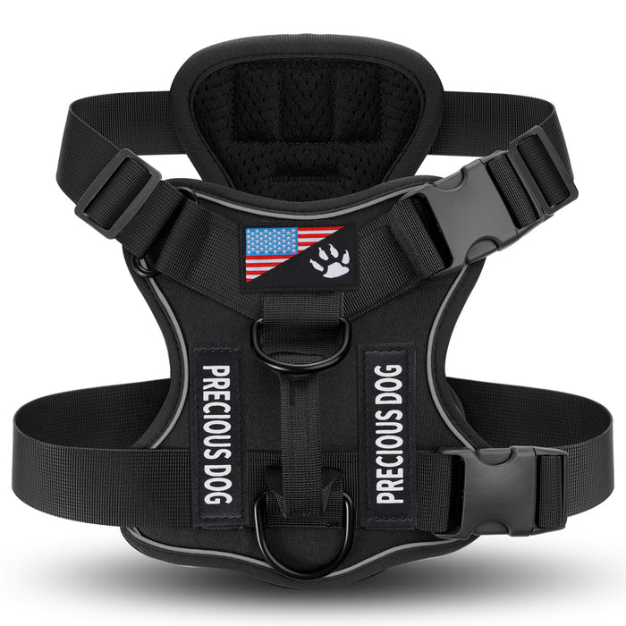 Large dog tactical chest strap vest by Dropshipman showing adjustable straps and durable nylon material for outdoor activities.