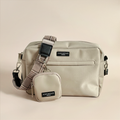 Large caramel latte dog walking bag bundle with pup plaid pattern by Cocopup London on a neutral background.