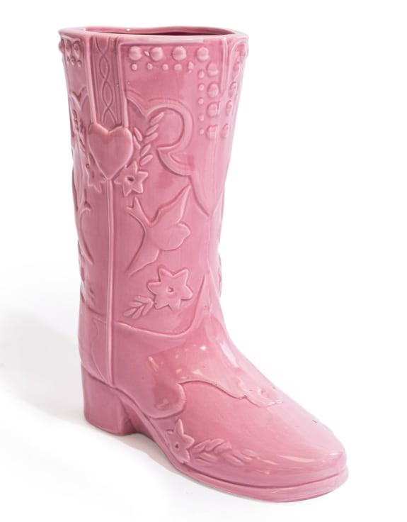 Large Pink  "Swiftie" Cowboy Boot Ceramic Vase