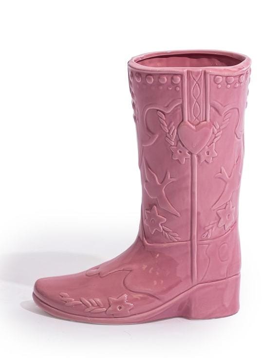 Large Pink  "Swiftie" Cowboy Boot Ceramic Vase