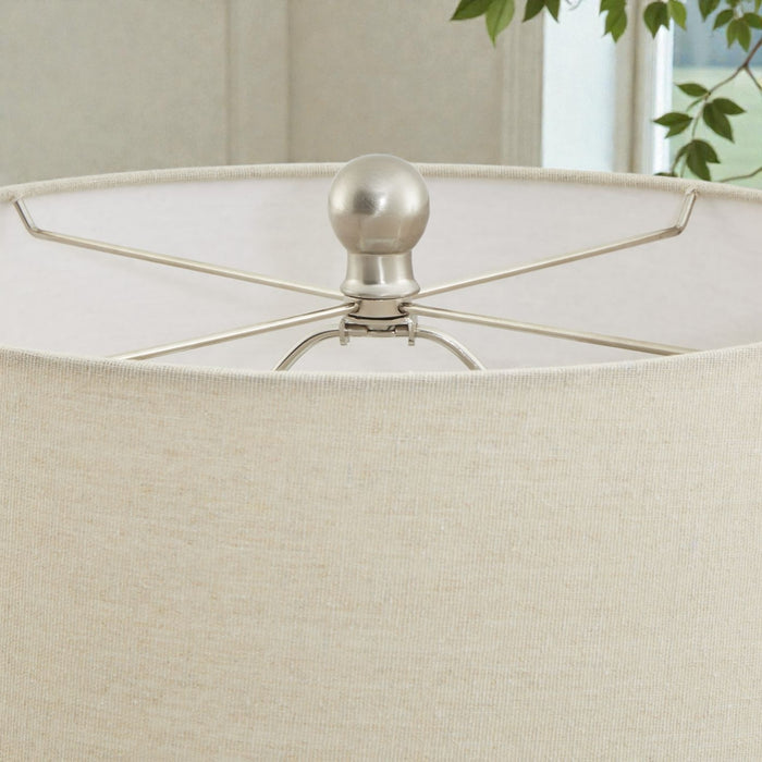 Lattice Ceramic Table Lamp With Linen Shade