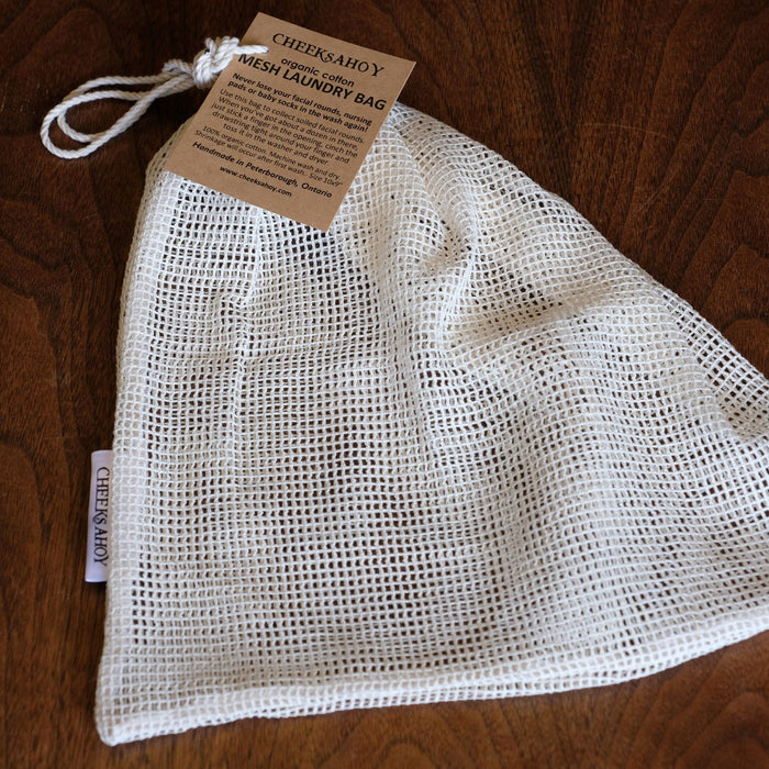 Organic Cotton Mesh Laundry Bag-Ivory-Cheeks Ahoy