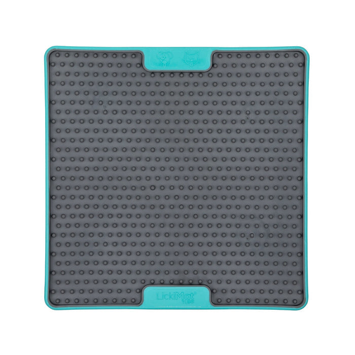 LickiMat Tuff Soother lick mat in turquoise, top view