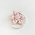 LUXE Baby Pink Heart Collar Flower by Cocopup London with five pink petals on a round white base.