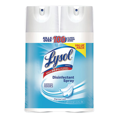 Lysol Disinfectant Spray Crisp Linen 12.5 oz Aerosol 2/Pack 6 Pack/Carton (89946)