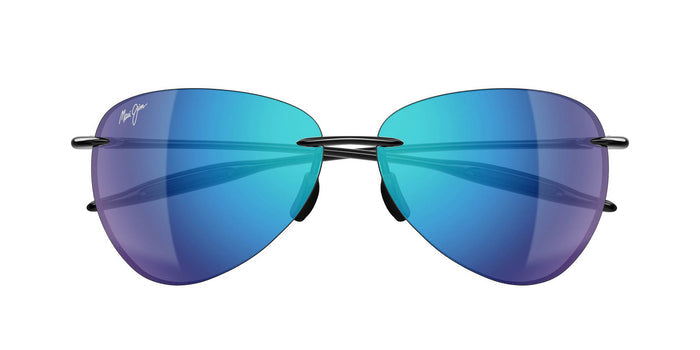 Maui Jim Sugar Beach MJ0421S #colour_shiny-black-blue-hawaii-full-mirror-polar