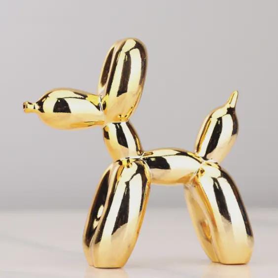 Metallic Balloon Dog Ornament