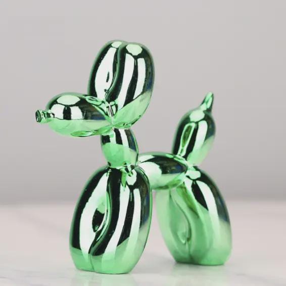 Metallic Balloon Dog Ornament