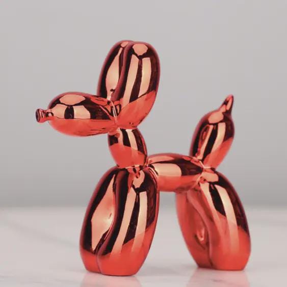 Metallic Balloon Dog Ornament