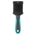 Mikki Classic Pro Slicker brush with teal and black handle, front view on white