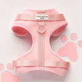 Pink adjustable neck harness with simple design and silver hardware, Cocopup London NAKD Candyfloss model.