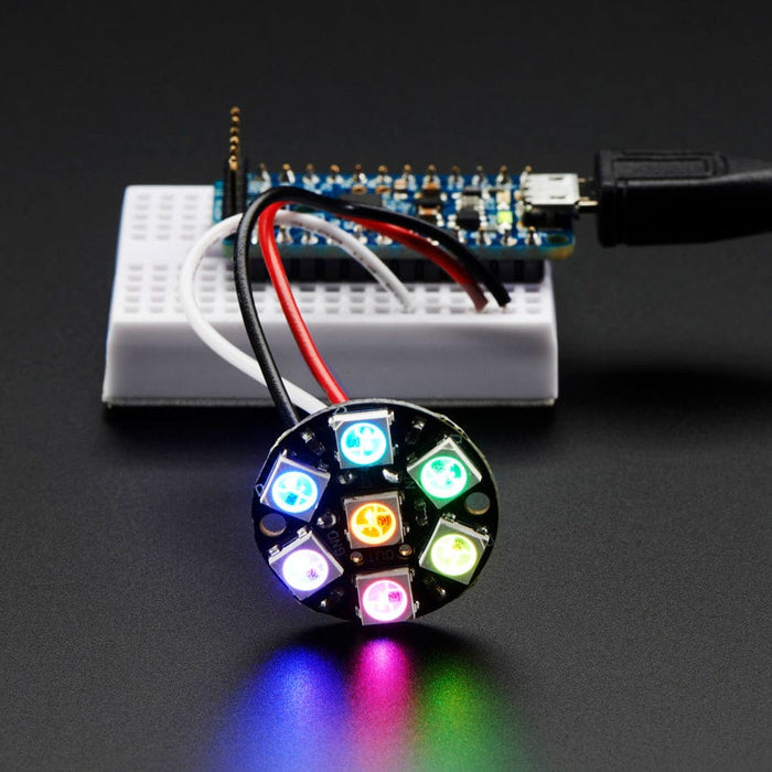 NeoPixel Jewel - 7 x 5050 RGB LED with Integrated Drivers by Adafruit - The Pi Hut