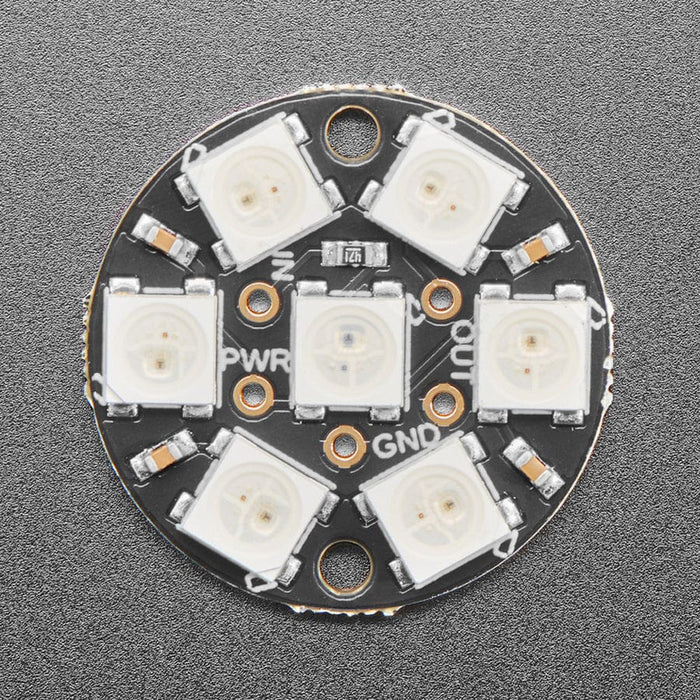 NeoPixel Jewel - 7 x 5050 RGB LED with Integrated Drivers by Adafruit - The Pi Hut