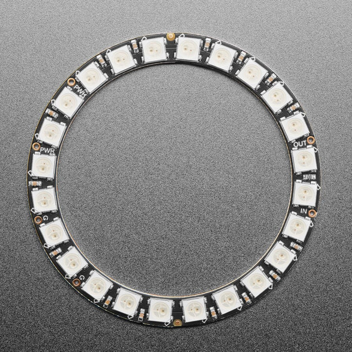 NeoPixel Ring - 24 x 5050 RGB LED with Integrated Drivers by Adafruit - The Pi Hut