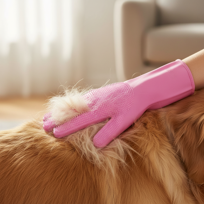 Grooming Gloves - Bristles on Fur Close-up
