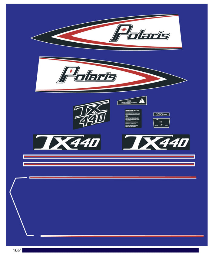 Polaris 1976 TX Snowmobile Decal Kit