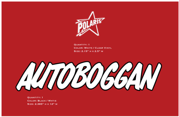 Polaris Autoboggan Front logo Decals