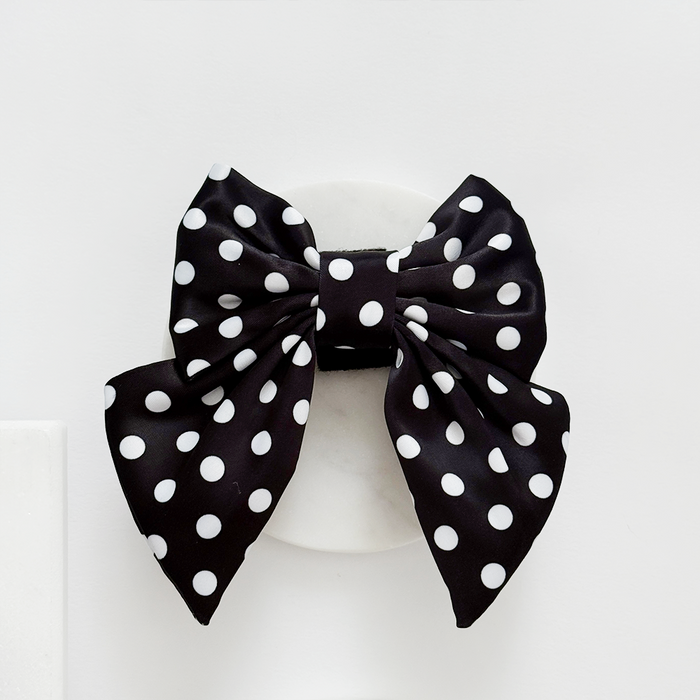 Black and white polka dot dog sailor bow tie from Cocopup London.